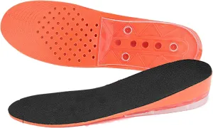 3-Layer Adjustable Height Increase Insoles - Cuttable Height Increasing Insoles - Shock Absorption Cushion Heel Lift Inserts (Orange, Large)