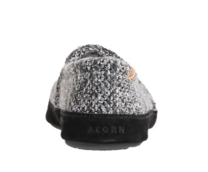 Acorn Moc Slippers Black Tweed - Men's