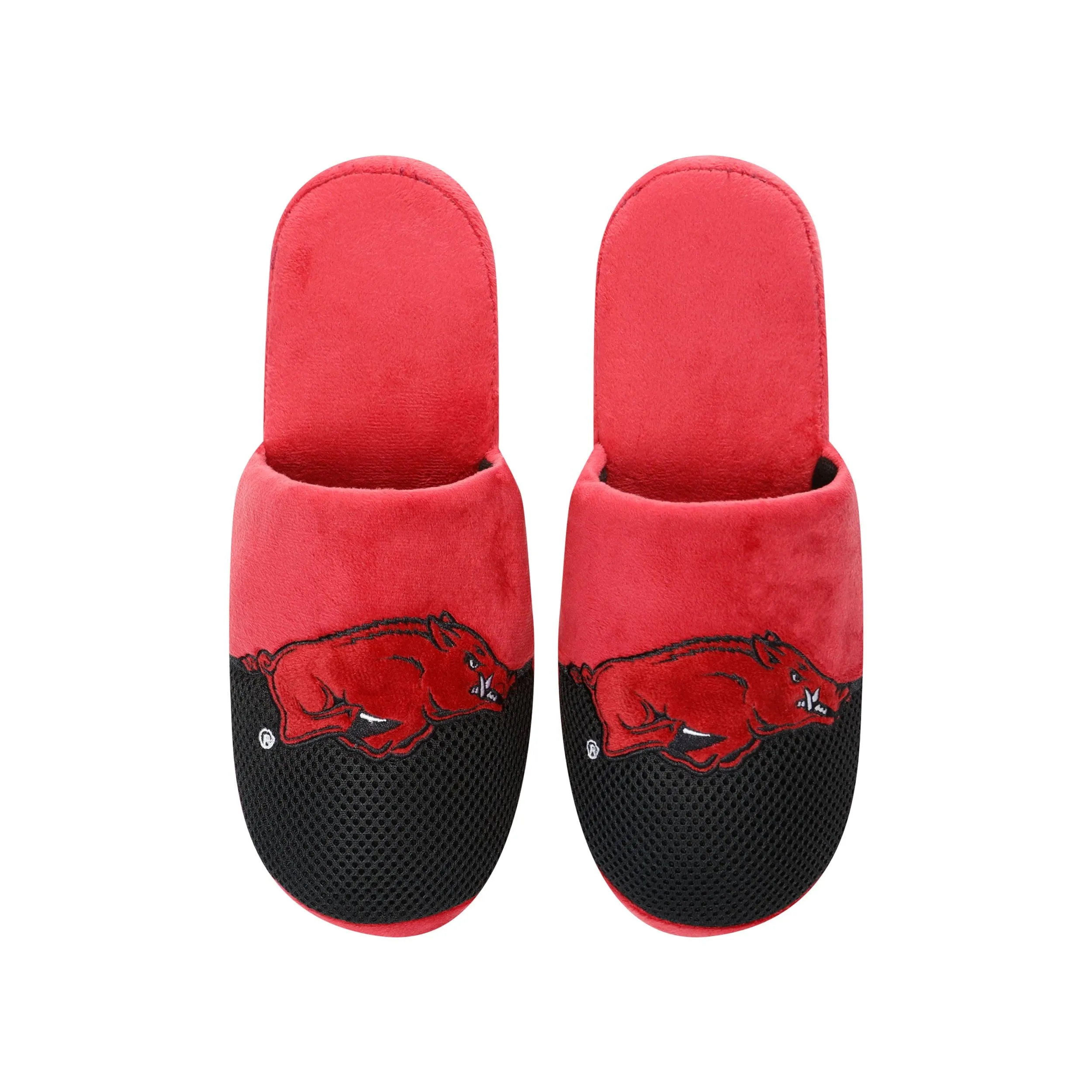 Arkansas Razorbacks NCAA Mens Team Logo Staycation Slippers