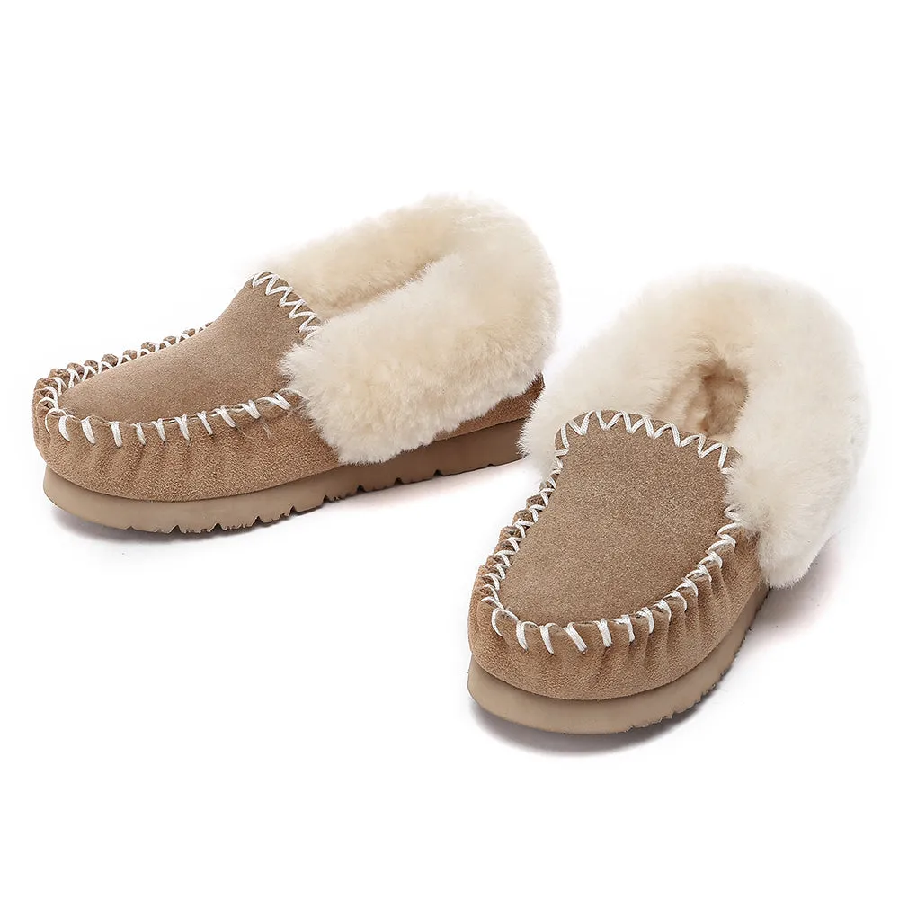 AUSTRALIAN SHEPHERD Kids Ankle Slipper Sheepskin Popo Moccasin #AS2058K