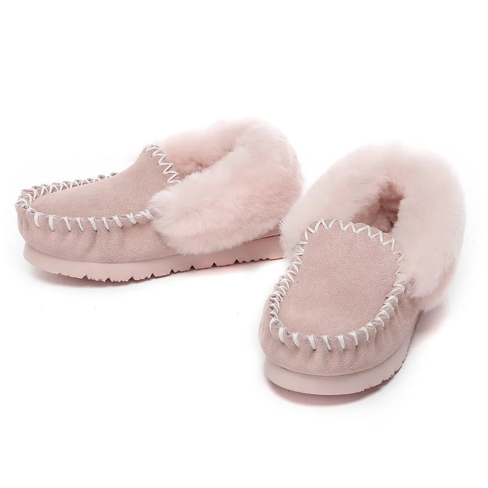 AUSTRALIAN SHEPHERD Kids Ankle Slipper Sheepskin Popo Moccasin #AS2058K