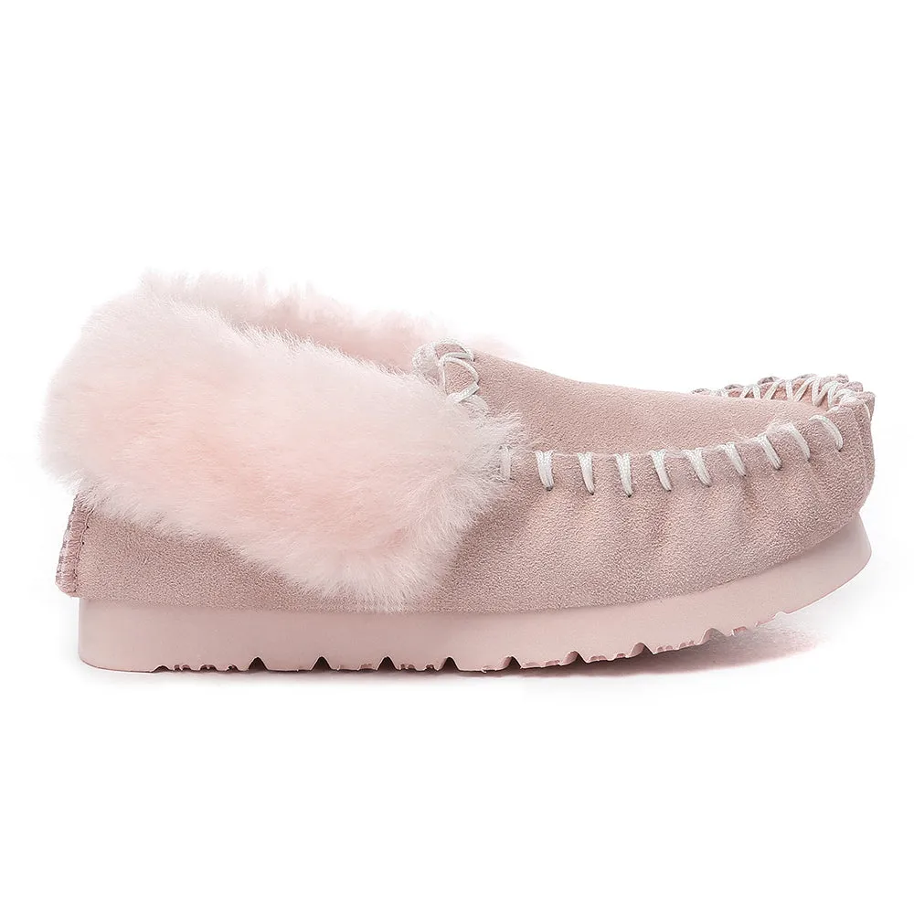 AUSTRALIAN SHEPHERD Kids Ankle Slipper Sheepskin Popo Moccasin #AS2058K
