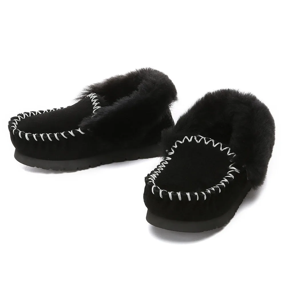 AUSTRALIAN SHEPHERD Kids Ankle Slipper Sheepskin Popo Moccasin #AS2058K