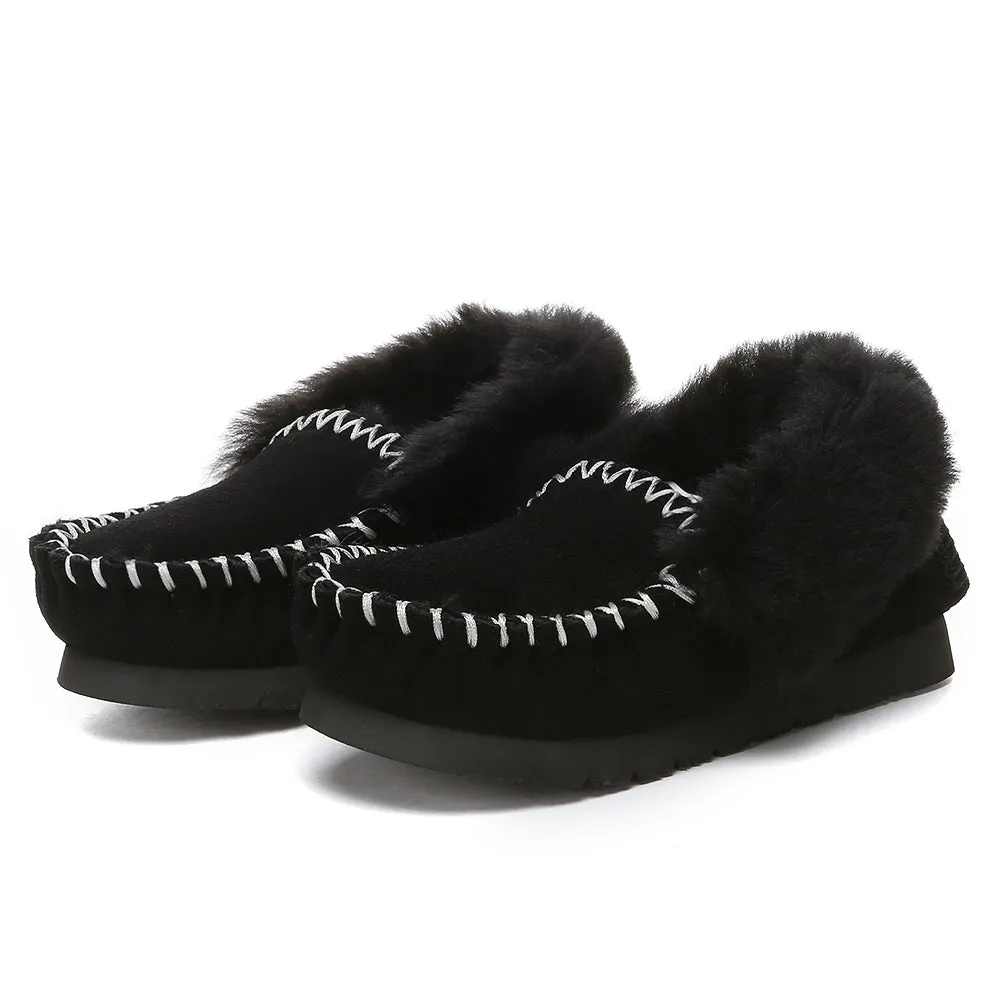 AUSTRALIAN SHEPHERD Kids Ankle Slipper Sheepskin Popo Moccasin #AS2058K