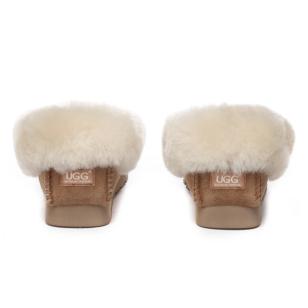 AUSTRALIAN SHEPHERD Kids Ankle Slipper Sheepskin Popo Moccasin #AS2058K