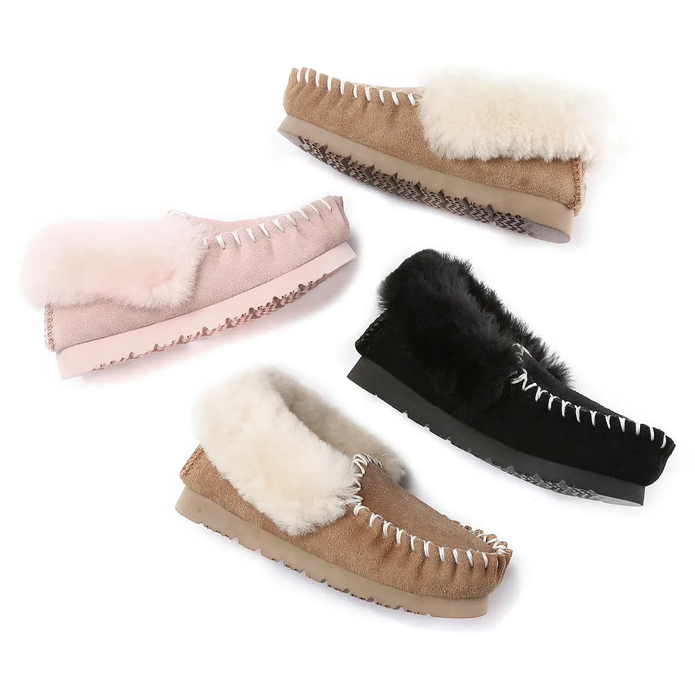 AUSTRALIAN SHEPHERD Kids Ankle Slipper Sheepskin Popo Moccasin #AS2058K