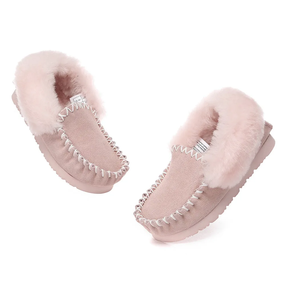 AUSTRALIAN SHEPHERD Kids Ankle Slipper Sheepskin Popo Moccasin #AS2058K