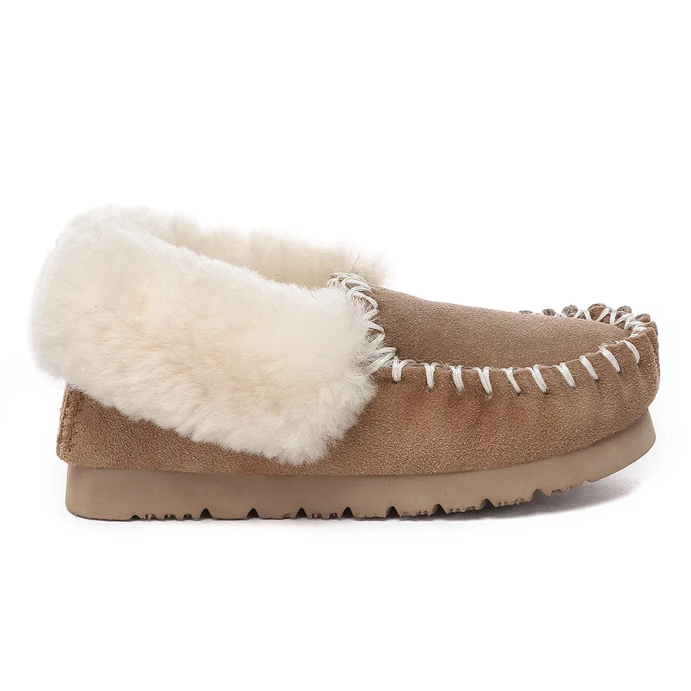 AUSTRALIAN SHEPHERD Kids Ankle Slipper Sheepskin Popo Moccasin #AS2058K