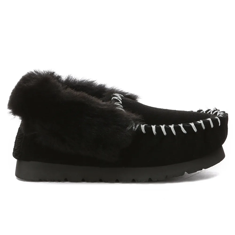 AUSTRALIAN SHEPHERD Kids Ankle Slipper Sheepskin Popo Moccasin #AS2058K