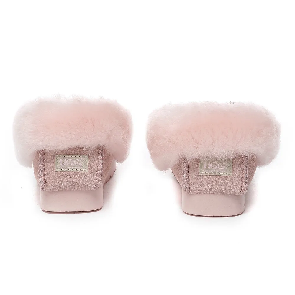AUSTRALIAN SHEPHERD Kids Ankle Slipper Sheepskin Popo Moccasin #AS2058K