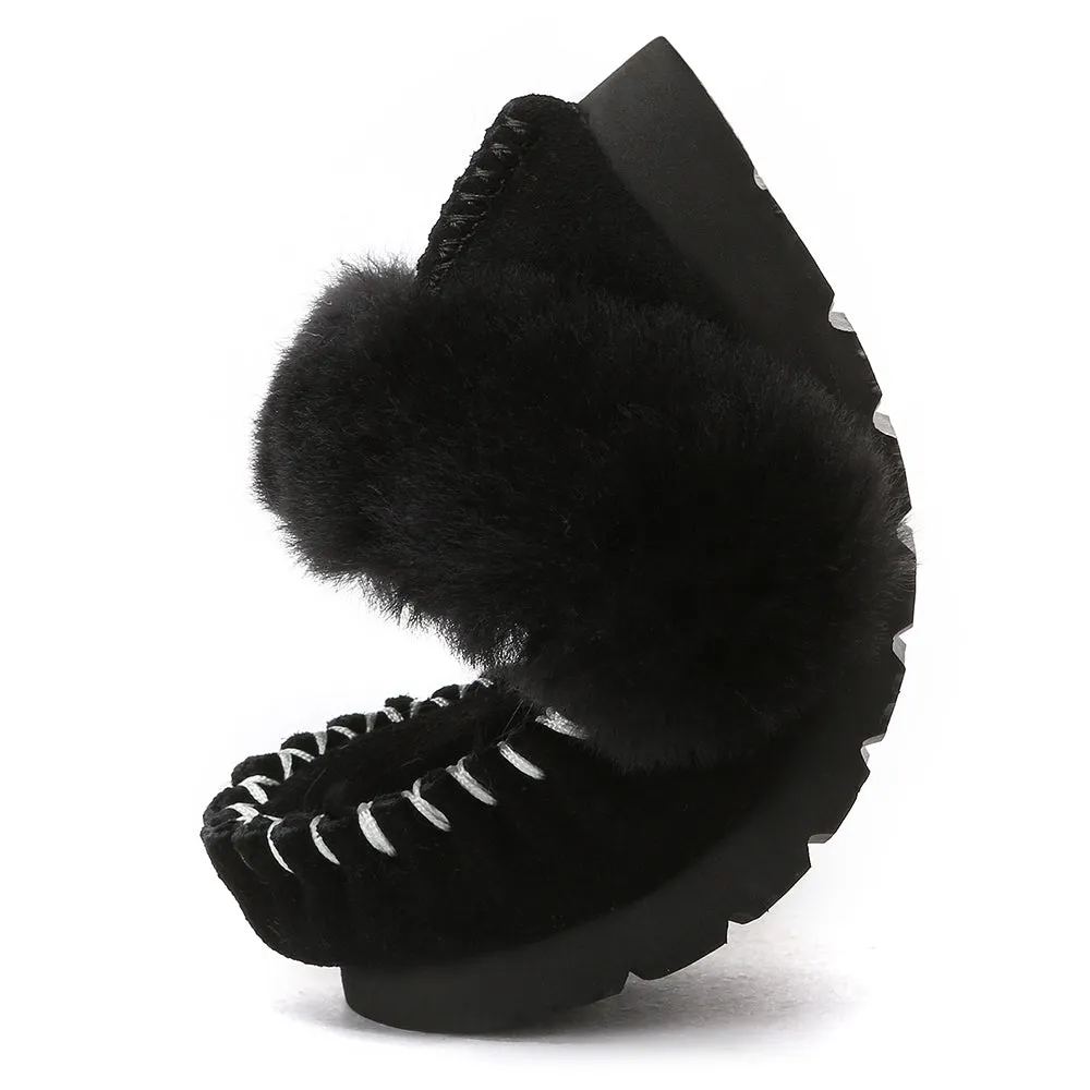AUSTRALIAN SHEPHERD Kids Ankle Slipper Sheepskin Popo Moccasin #AS2058K