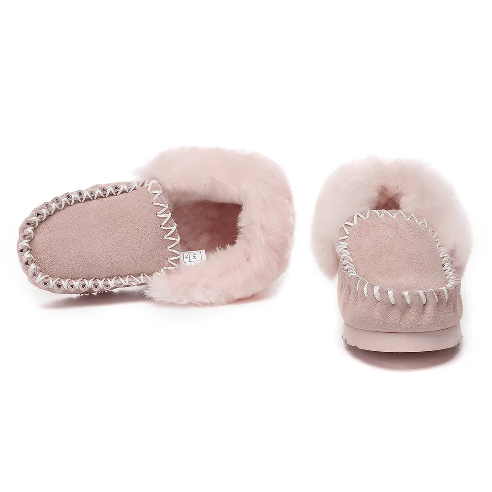 AUSTRALIAN SHEPHERD Kids Ankle Slipper Sheepskin Popo Moccasin #AS2058K