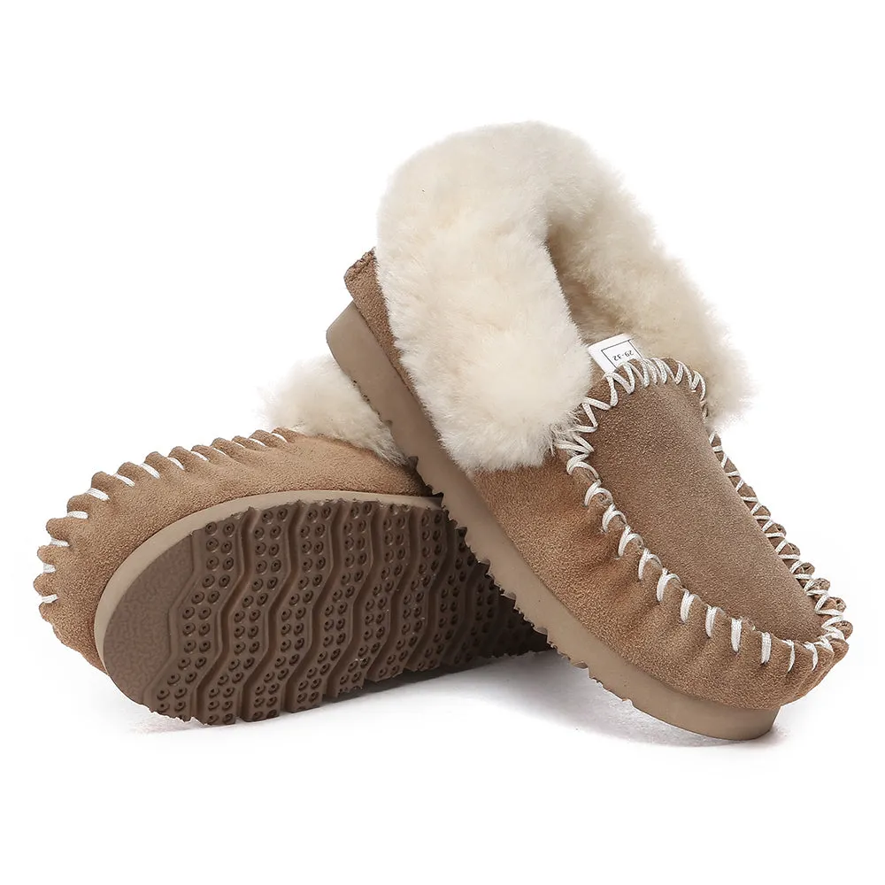 AUSTRALIAN SHEPHERD Kids Ankle Slipper Sheepskin Popo Moccasin #AS2058K