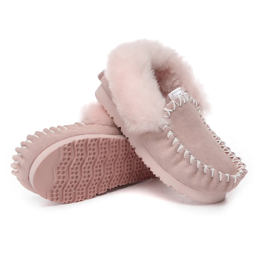 AUSTRALIAN SHEPHERD Kids Ankle Slipper Sheepskin Popo Moccasin #AS2058K