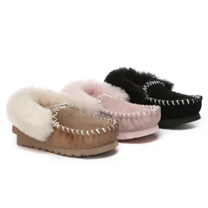 AUSTRALIAN SHEPHERD Kids Ankle Slipper Sheepskin Popo Moccasin #AS2058K