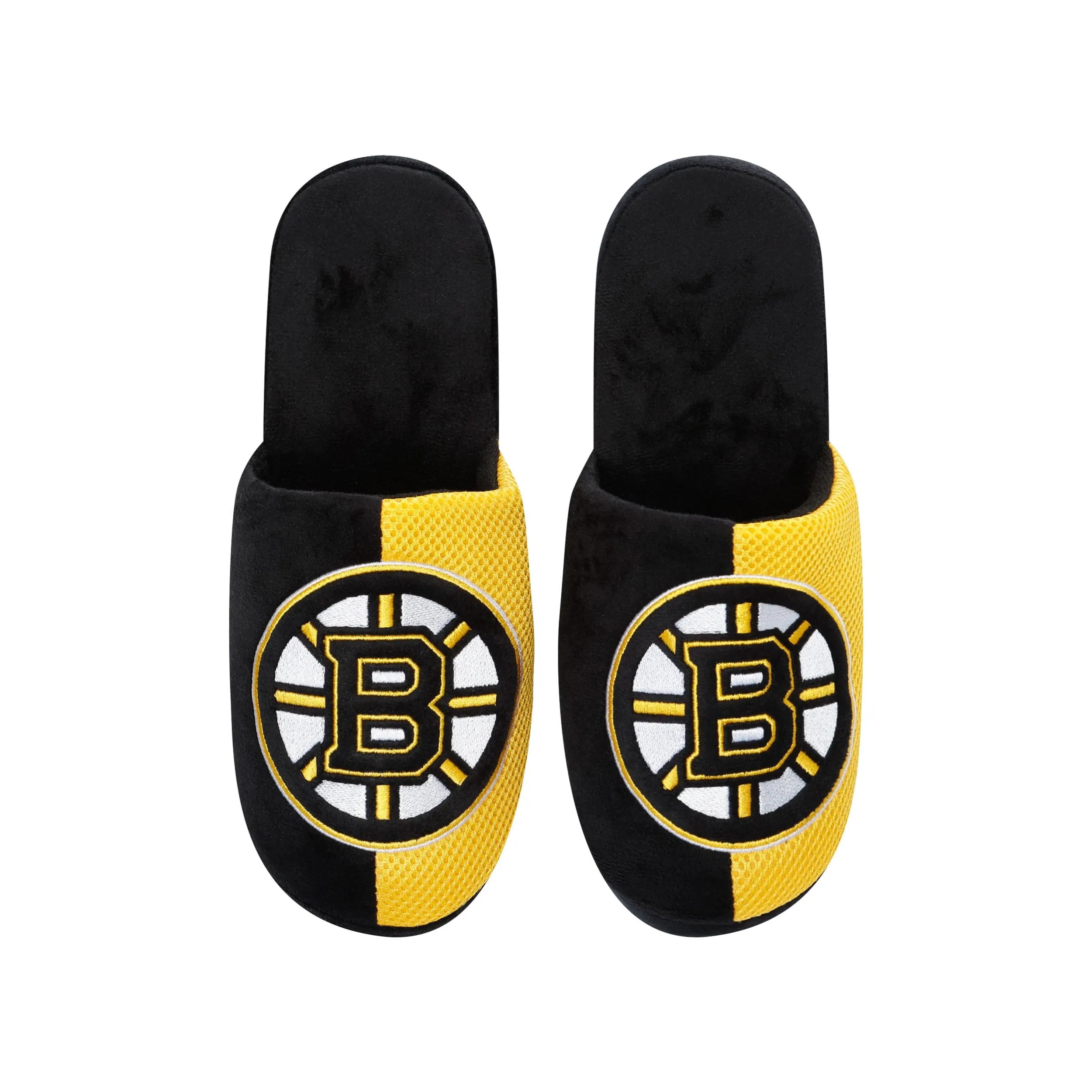 Boston Bruins NHL Mens Team Logo Staycation Slippers
