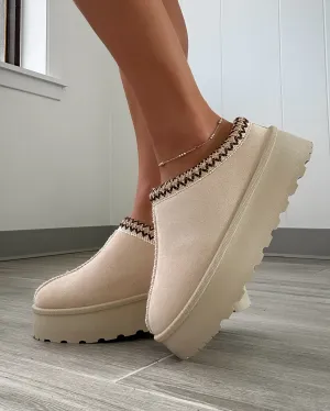 Brigham Fur Slippers - Beige