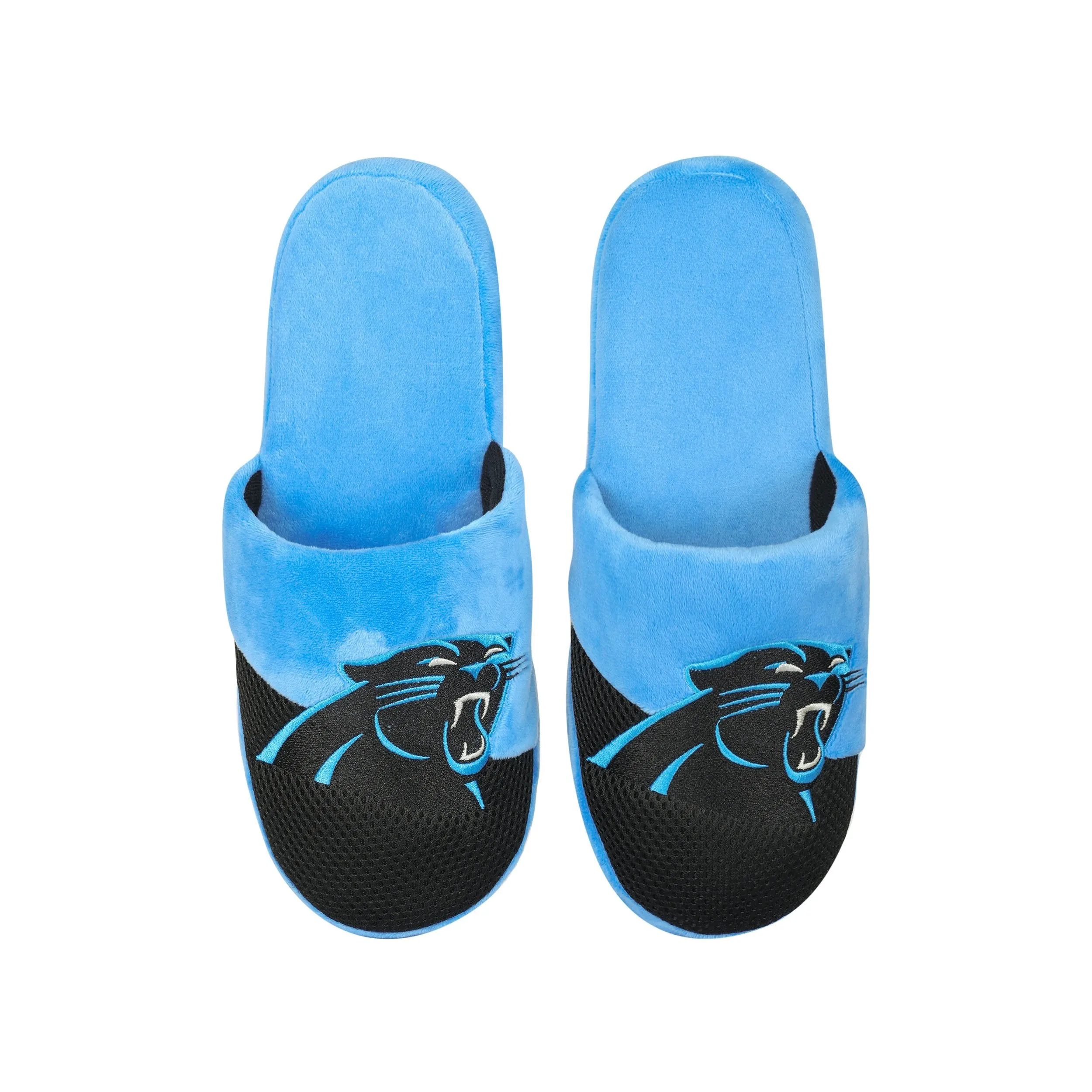 Carolina Panthers NFL Mens Logo Staycation Slippers