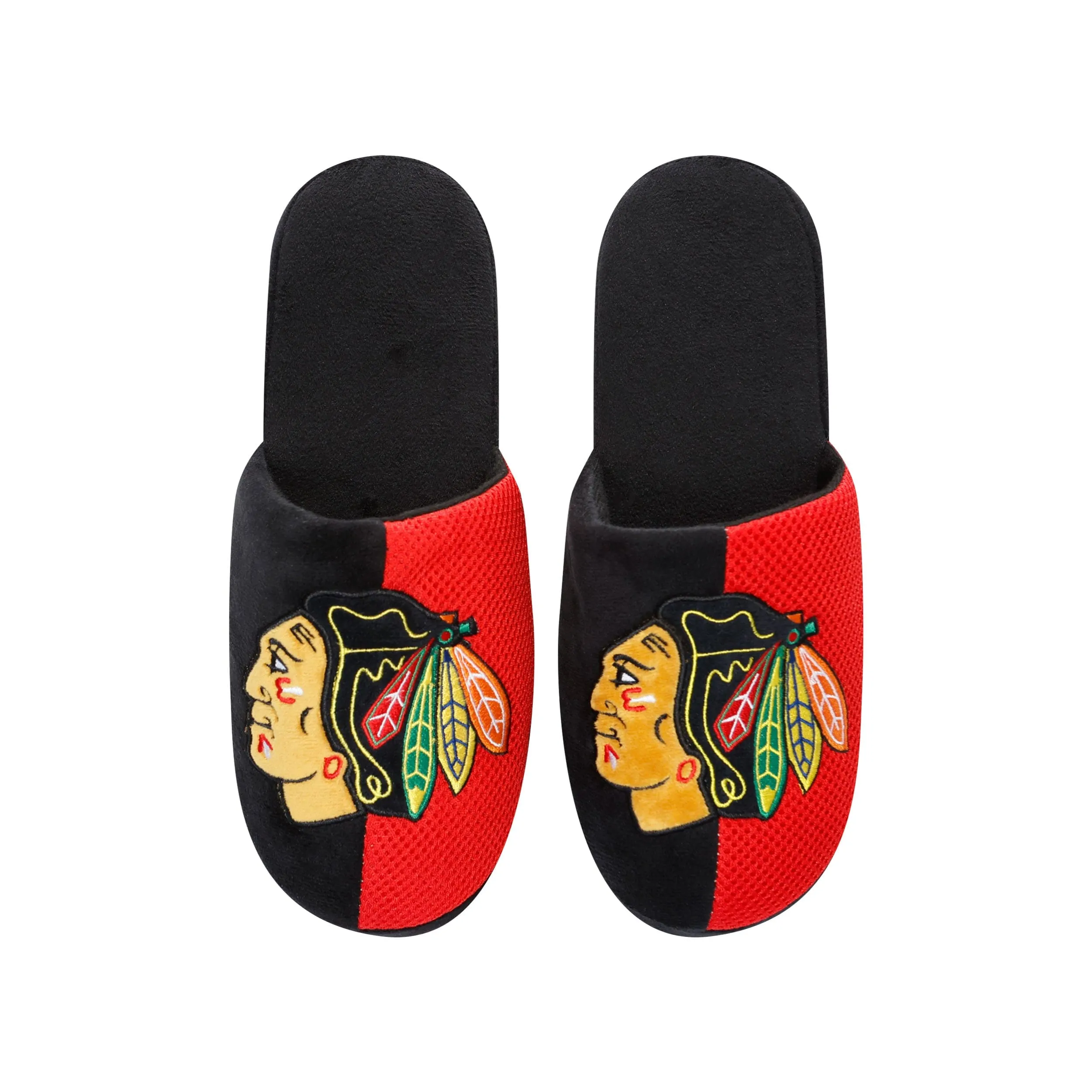 Chicago Blackhawks NHL Mens Team Logo Staycation Slippers
