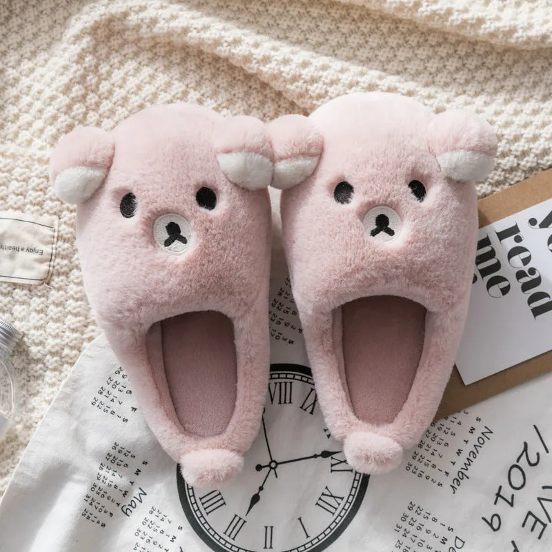 Plush Teddy Bear Slippers for Girls