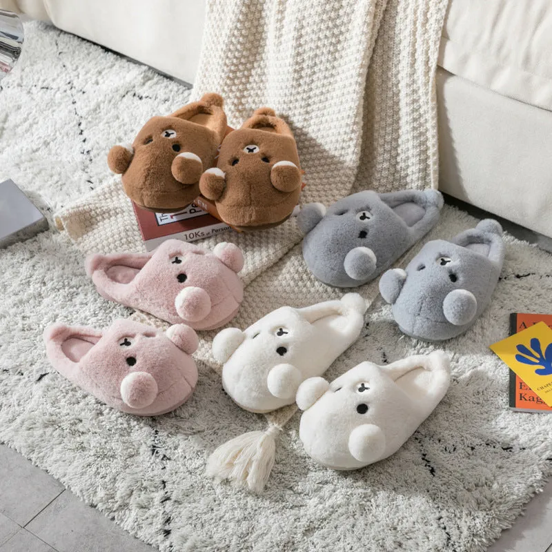 Plush Teddy Bear Slippers for Girls