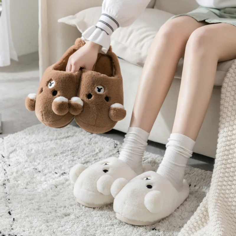 Plush Teddy Bear Slippers for Girls