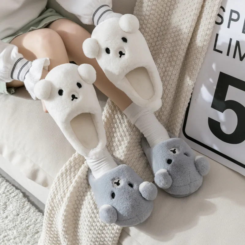 Plush Teddy Bear Slippers for Girls