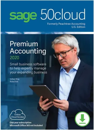 Sage 50cloud Premium Accounting 2020 U.S. 2-User One Year Subscription [PC Download]