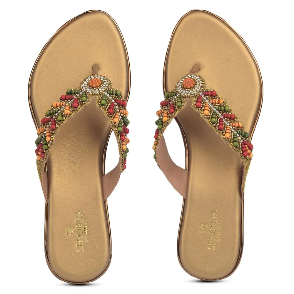 Senorita By Liberty Women STY-45 Golden Ethnic Sandal