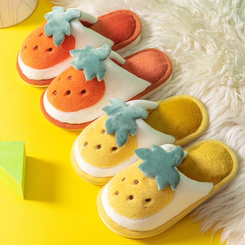 Strawberry Plush Slippers for Children
