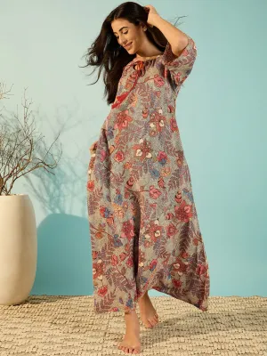 Women Turning Leaves Soft Modal Flowy Night Dress